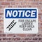 Signmission Fire Escape Ladder Keep Area Clear OSHA Notice Sign, Plastic, 14in W x 10in L, 2PK OS-2PACK-NS-P-1014-L-12582 - alternate 7